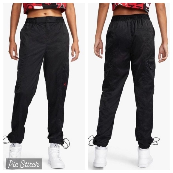 Nike Pants - Nike Air Jordan‎ Heritage Black Nylon Cargo Jogger Pants XS Streetwear Neutral